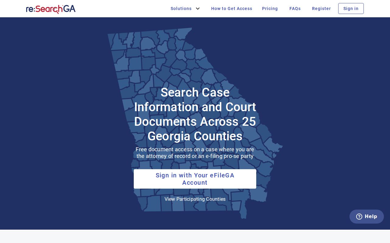 Randolph County case search reSearchGA interface