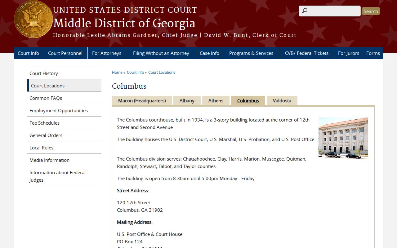 Randolph County court records federal Columbus Division page