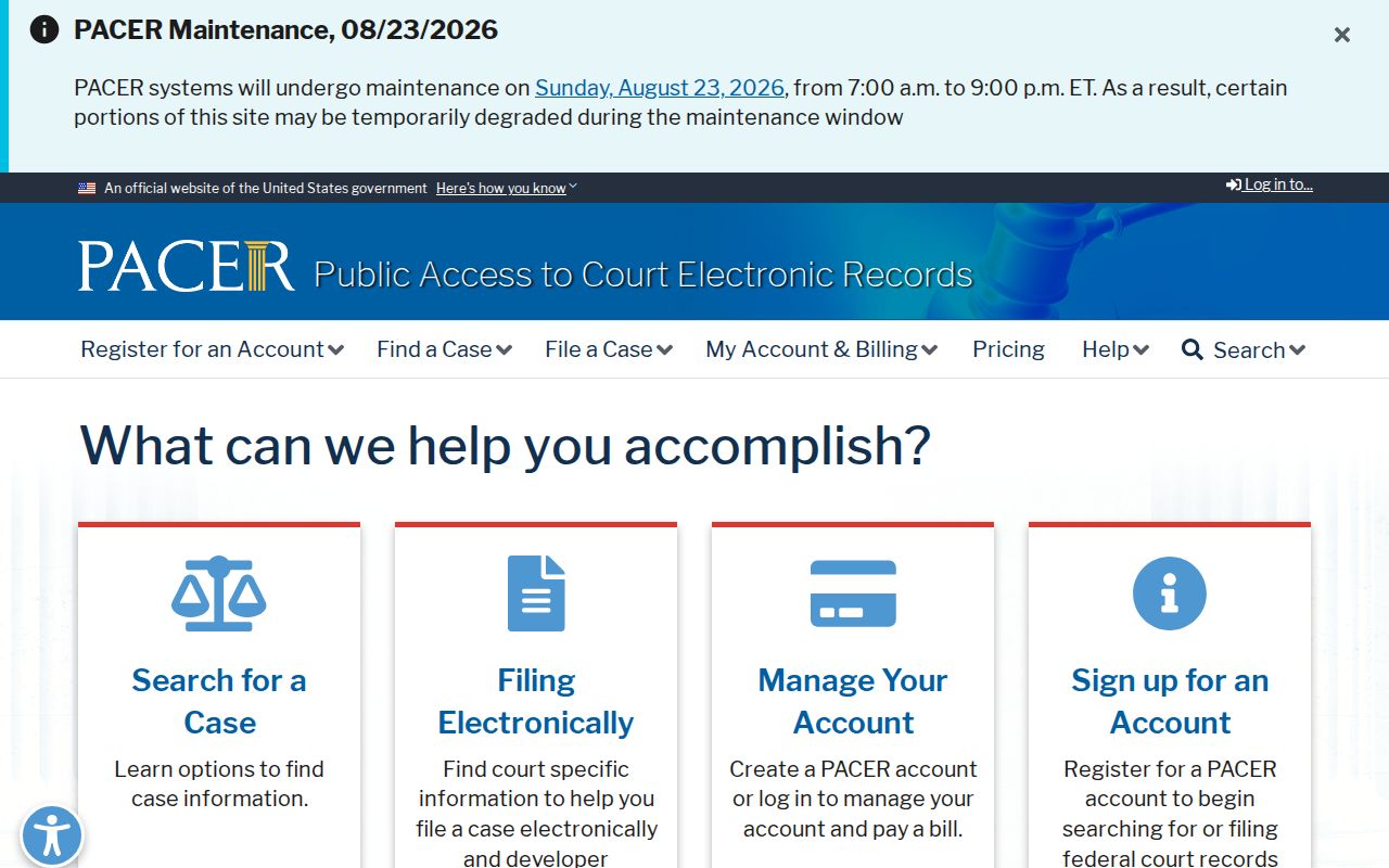 Randolph County criminal court dockets federal PACER comparison