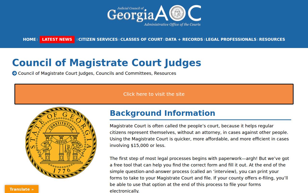 Randolph County criminal court dockets Magistrate Court resource