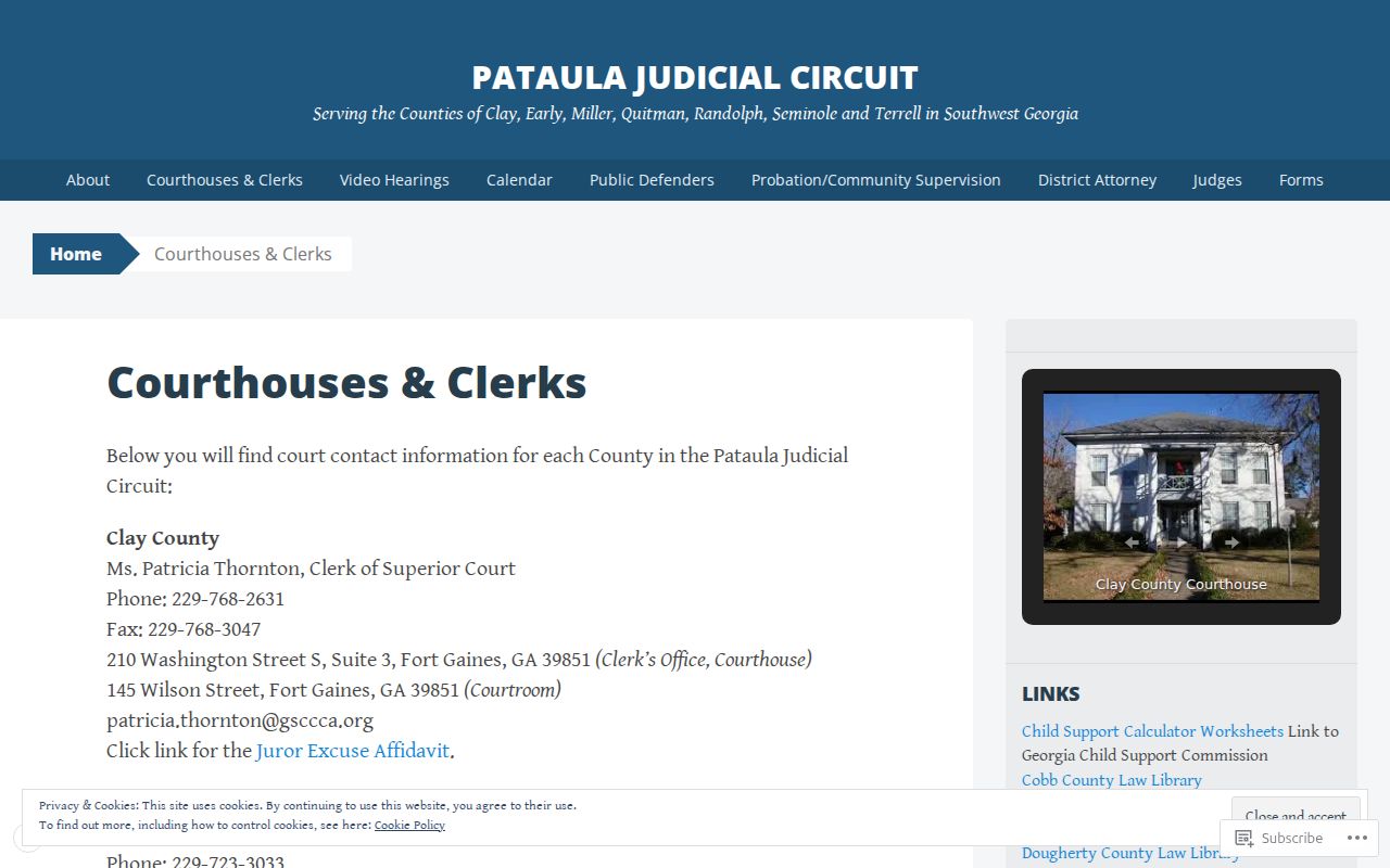 Randolph County court docket Pataula clerk listing